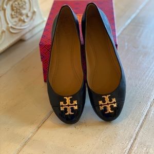 Tory Burch Chelsea Cap Toe Leather Ballet Flats